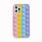 Phone Factory Direct Sale Silicone Soft Rainbow Fidget Toy Bubble Phone Case For IP 11 12 Pro Max XR XS
