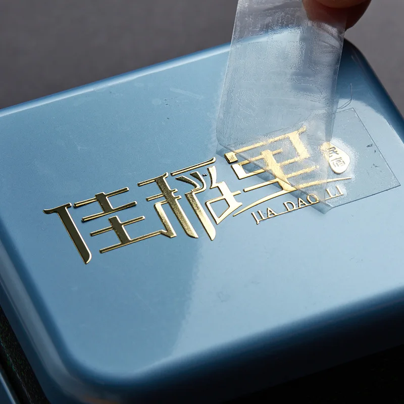 UV transfer paste crystal metal LOGO bronzing hot silver/gold metallic nickel sticker pressure sensitive transparent label