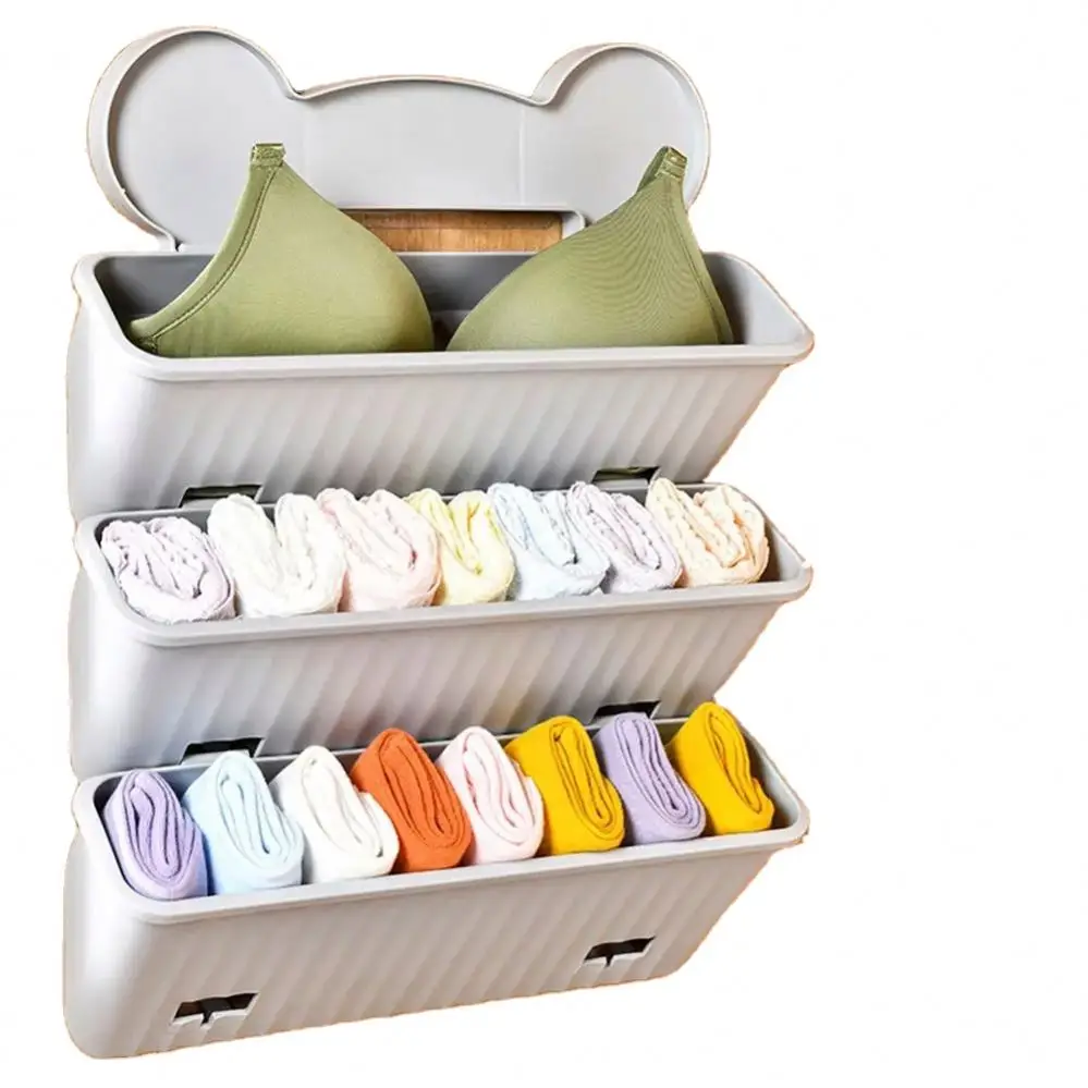 Enlarged Closet Hanging Bra Organizer Extra-Large Dual Sided Wall Shelf Wardrobe Storage for Bra Socks Underwear Underpants