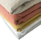 Fabric In Stock Soft Enzyme Wash Plain Dyed Stone Washed Suit 100% Linen Fabric For Garment
