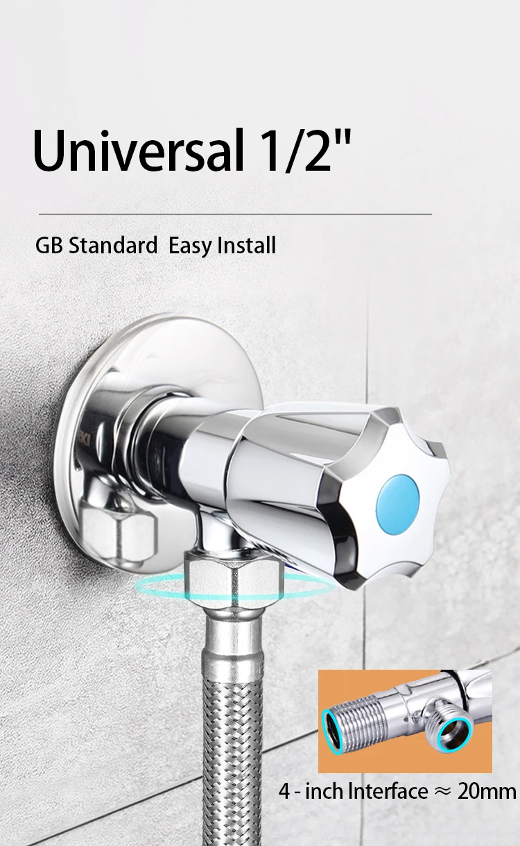 ABS Handle Brass Washing Machine Angle Valve Brass Valve Plumbing Angle Stop Valve Angle Valve 1/2 Water Bathroom Fittings factory