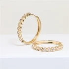 Big Gold Earrings BXY Flower Big Cubic Zircon Copper Gold Plated Hoop Earrings