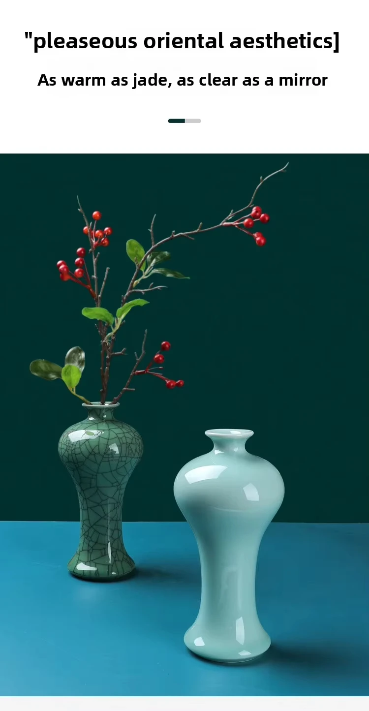 product celadon little beauty drunk elegant hydroponic ceramic flower vessel handicraft ornament for home decoration479-13