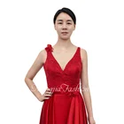 Gown Evening Custom Red Sleeveless Prom Dress Ball Gown Sweetheart Dress Wedding Party Evening Dress