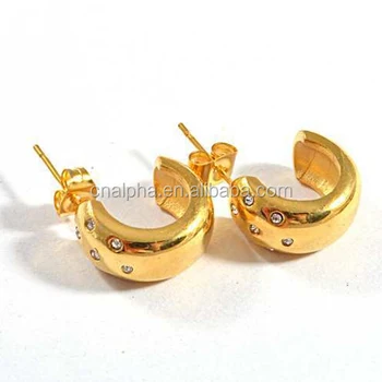 Wholesale costume jewelry, gold earring models, 18k gold color indian big hoop earrings RE27