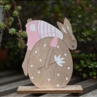 Decor Table Decoration Happy Easter Toddler Baby Kids Gift Home Decor Table Wooden Bunny Egg Easter Decoration