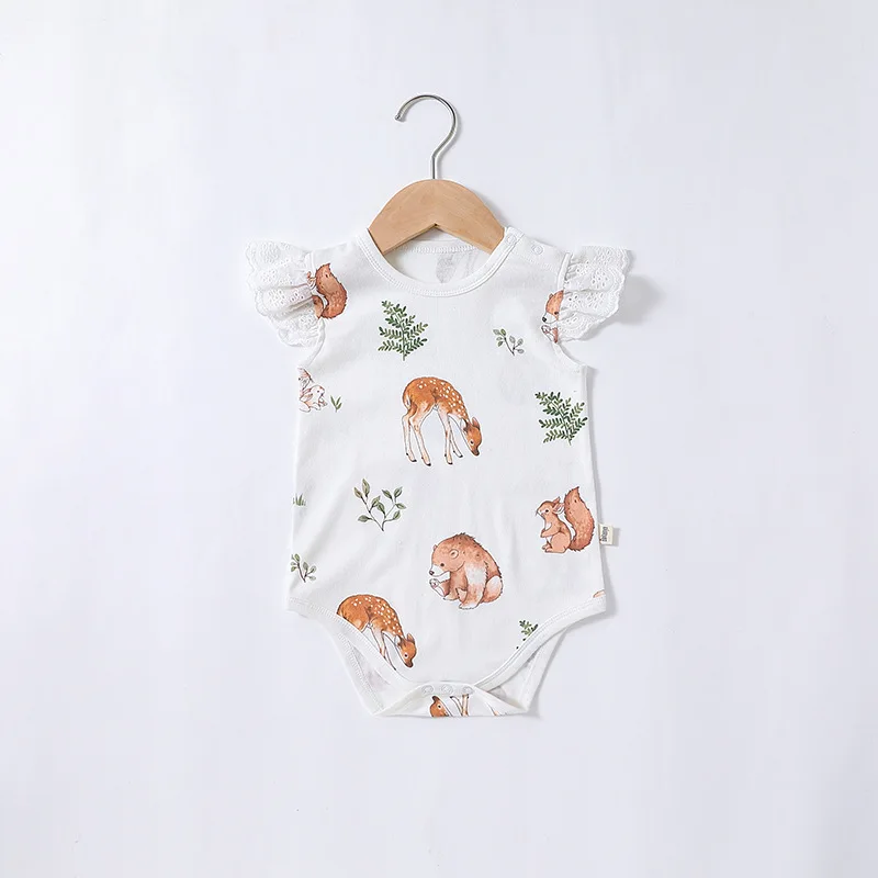 Customized Newborn Baby Clothes Natural Fabric Plain Long Sleeves Baby Pajamas