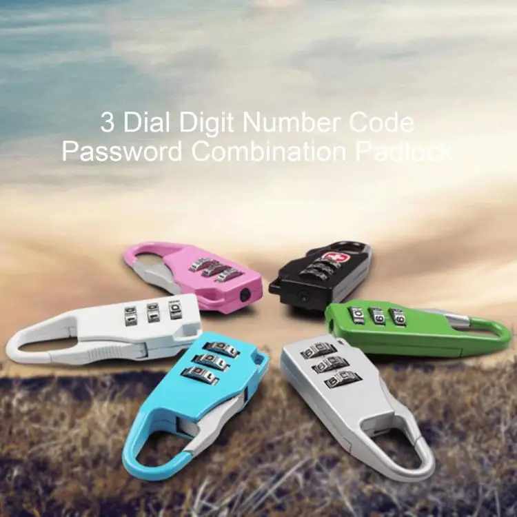 3 Dial Digit Number Code Password Combination Padlock Travel Security Safe Lock