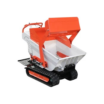 Industrial Customized EPA Gasoline Engine 500 kg load mini dumper small crawler dump truck with self-loading bucket