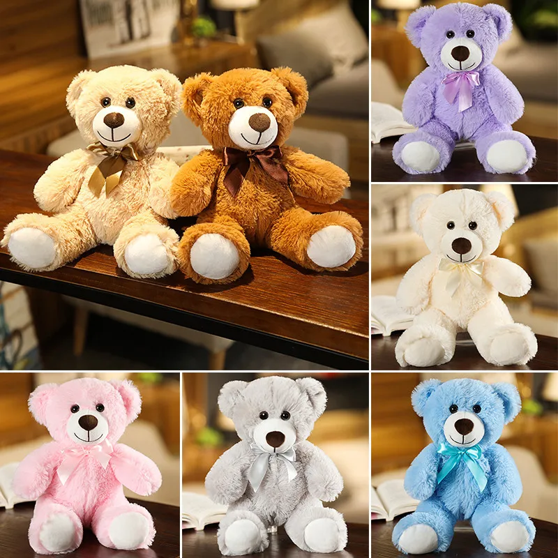 Wholesale Customize multi color teddy bear with bowknot plush toys peluche teddy bear stuffed for gift