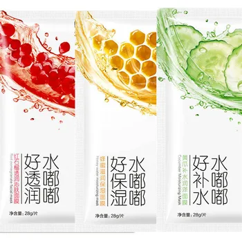 Wholesale Private Label Facial Mask Natural Skin Care Fruit Pomegranate Cucumber Honey Face Mask Sheet Korean