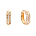 Jewellery Earring Manufacturer Fashion Jewellery 14kt Gold Plated Cubic Zirconia Huggie Earrings