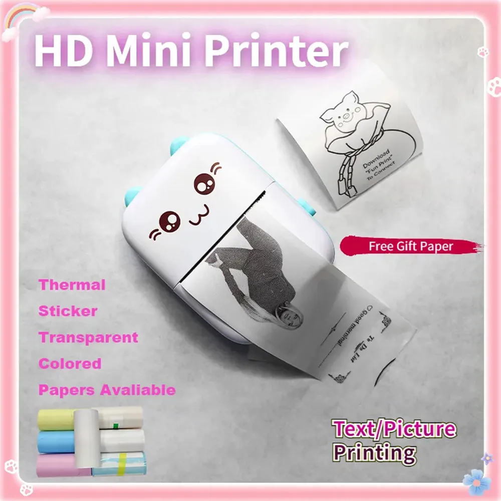 Photo Picture Mini Portable Pocket Printer Customized Brand Office Student Wireless Thermal Mini Label Printer
