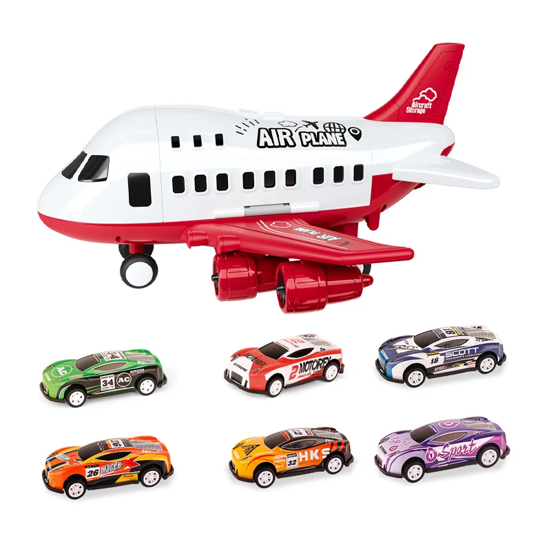 New toys 2023 kids air plane toy model for boys with 6pcs alloy car toy