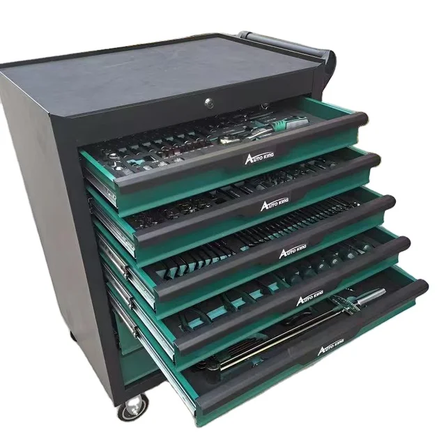 Hot Sale Professional 7-Drawers Garage Cabinet Full with Germany Tools Trolley for Tool Sets