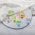 Ring Finger Summer Candy Color Geometric Square Acrylic Ring Color Transparent Resin Index Finger Ring Set