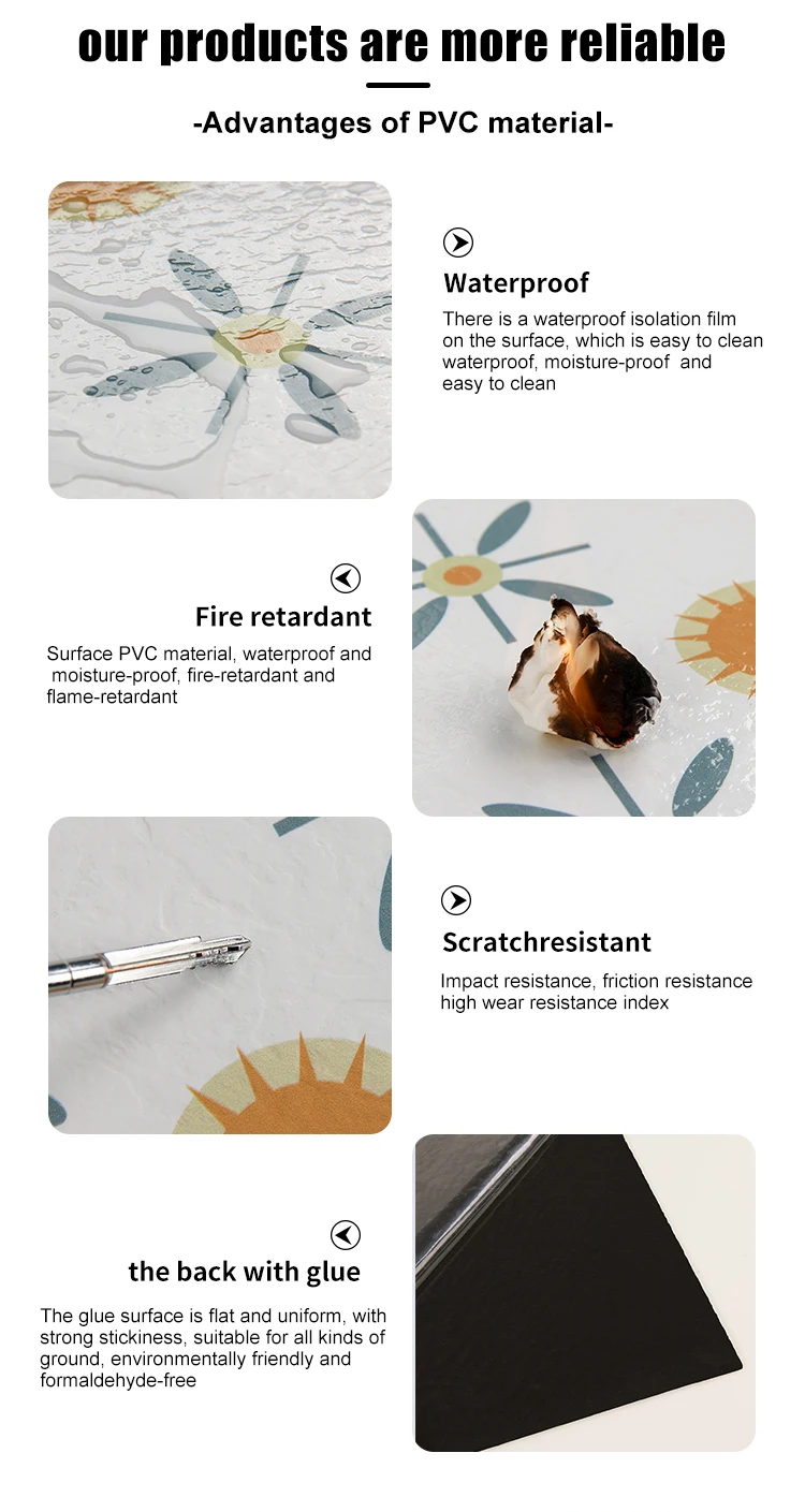 Waterproof Self Adhesive Vinyl Flooring with 3 Years Warranty and 62 Pieces per Carton for Indoor Use