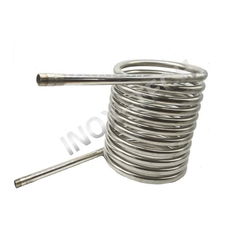 Stainless steel hot tub heater coil w/ 2 x 2 metre hose & brass connectors 