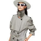 Coat Wholesale Custom 2021 Autumn And Winter Stand Collar Long Trench Coat For With Epaulette Design