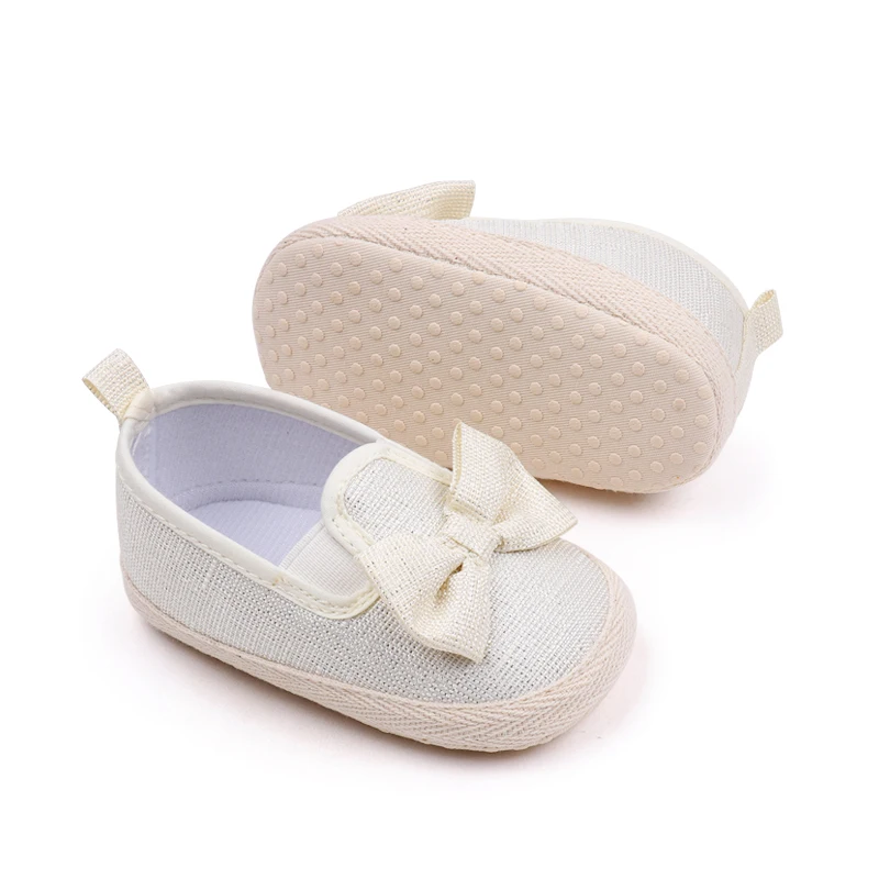 New Arriving Spring and Autumn Unlaced Bow Soft Soled Baby Toddler Shoes for Girls details