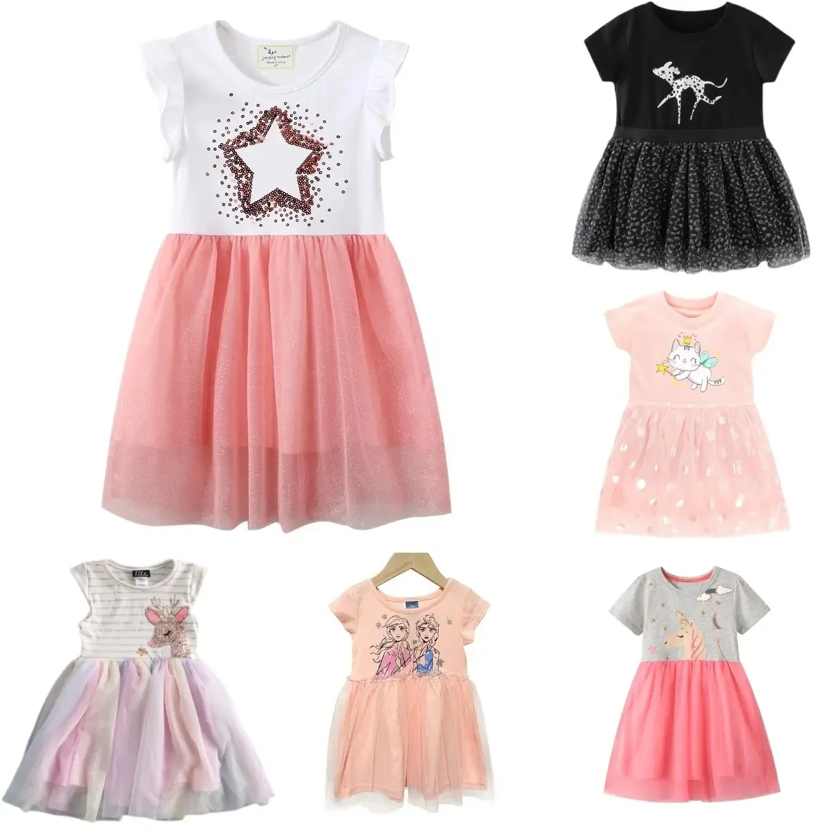 Little Girl Ruffle Dress Kids Butterfly Tutu Dress Butterfly Kids Dress Sleeveless Ruffle Strap Toddler Summer Casual Frocks