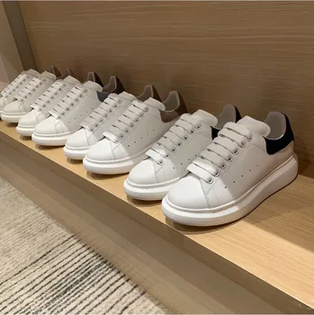 Drop Shipping M Queen 2022 New White Shoes Genuine Leather High Platform Fashion Casual Shoes For Men Men'S Casual Shoes