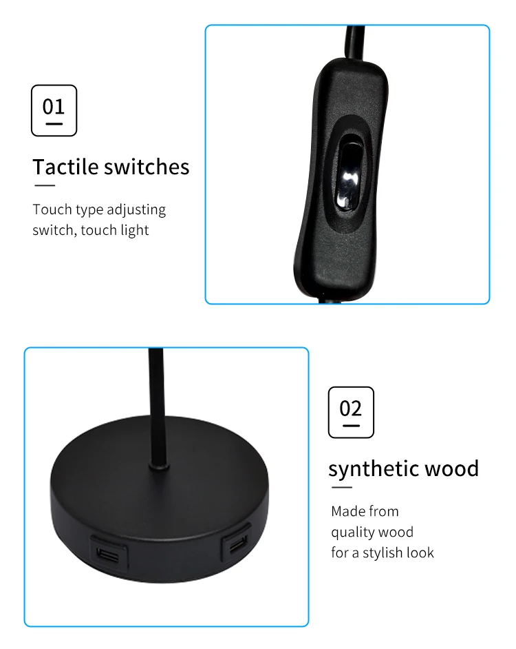 modern Gray lampshade meteor shower high quality  bedside table lamp with usb port