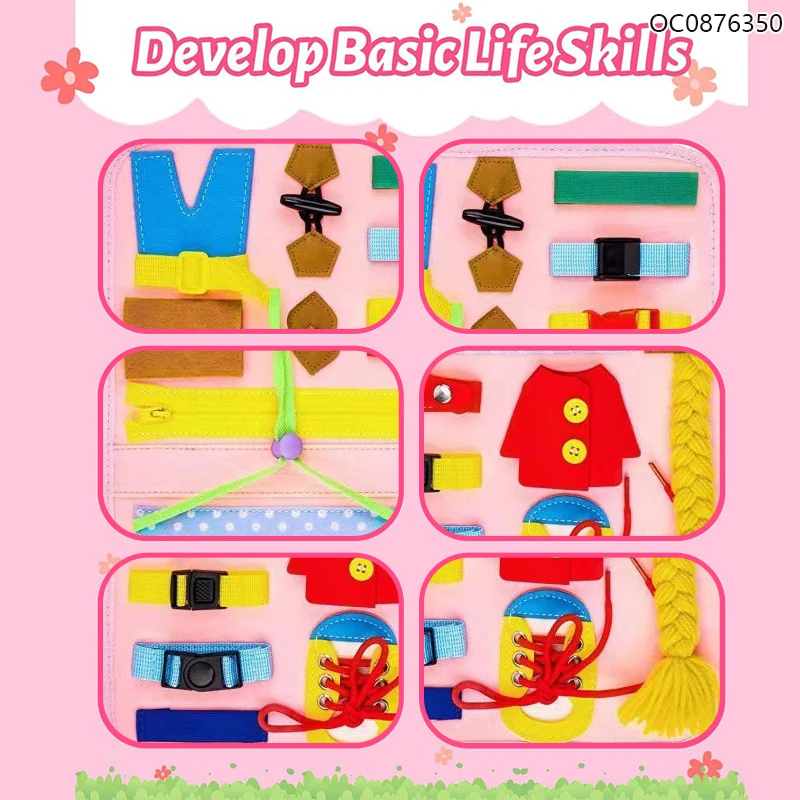 Preschool soft washable montessori felt busy baby book board game for toddler