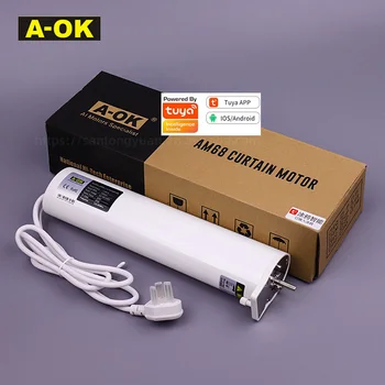 A-OK Motor AM68-1.5/100-EM-PW A OK motor Tuya wifi app Smart Silent Curtain Motor Electric Quiet voice control Curtain opener