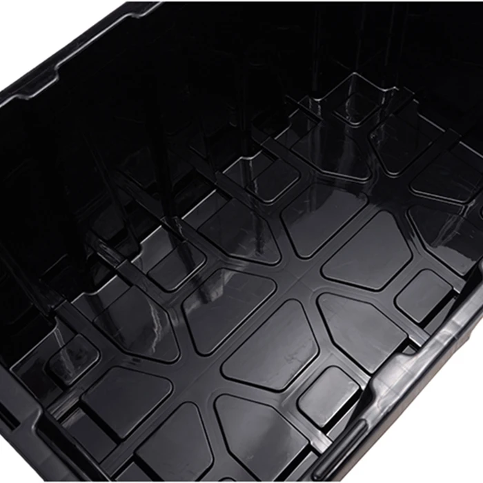 Customized OEM Black Stackable Storage Tool Box 80l Plastic Container With clip down Lid