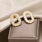 Hoop Stainless Steel Earrings Earrings Personalized Gold Hoop Stainless Steel Plated Queen Oval Earrings