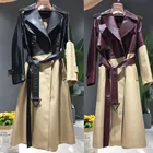 Ladies Coat 2021 New Arrival Fashion Famous Design Leather Jacket Manufacturing For Ladies Long Coat