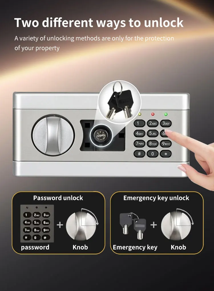 CEQSAFE Security Electronic Box Office Use Safety Deposit Size Full Metal Stash Can Steel Hotel Fireproof Small Digital Safe details