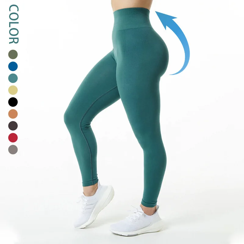 Custom Logo Fitness Workout Pants Gym Sportswear Yoga Leggings Set Scrunch Butt Seamless High Quality Womens High Waist 2 Sets