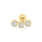 Diamond Earrings ROXI S925 Sterling Silver Three-grain Diamond Threaded Pierced Stud Earrings 2021