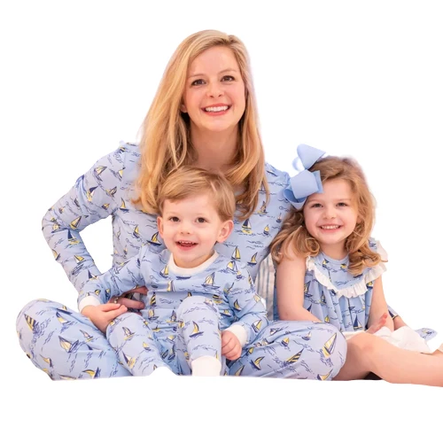 Guangzhou Brand 100% Cotton Baby Boys Girls Pajamas Set Winter Mommy and Me Family Matching Outfits Christmas Pajamas