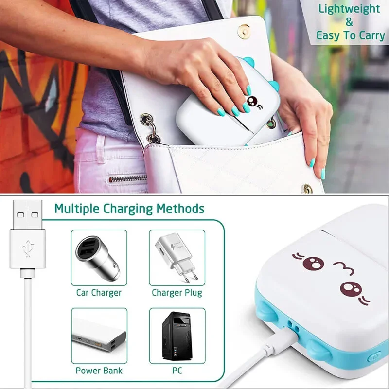 Photo Picture Mini Portable Pocket Printer Customized Brand Office Student Wireless Thermal Mini Label Printer