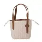 Summer Popular Custom Summer Popular Natural Beach Tote Bag Little Girls Basket Handbag Bucket Straw Bag