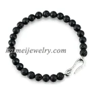 Celtic Bracelet Beads Black Lava Stone And Gray Jasper Beaded Bracelet Stainless Steel Celtic Knots Bracelet Charms