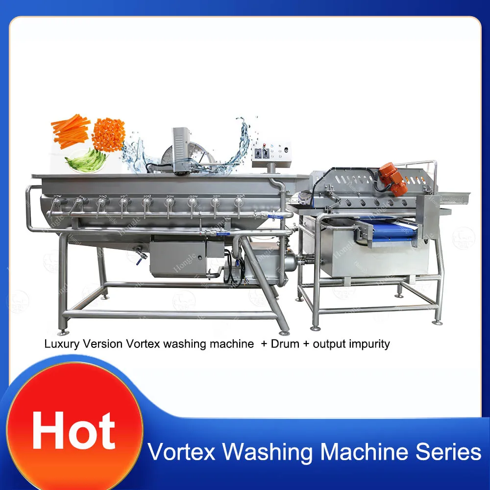 Automatic French Fries Washing Machine for Vegetables Drying Function-Cleaning Red Chilli Stone Dust Vortex Fruit Mushroom Ozone manufacture
