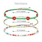Bohemian Multi Color Beautiful Handmade Small Flower Rice Bead Necklace Elegant Female Choker Necklaces