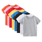 Girl T-shirt Short Wholesale Summer Kids Girl Boy T-shirts Solid Casual 100% Cotton Baby T-shirt Short Sleeve