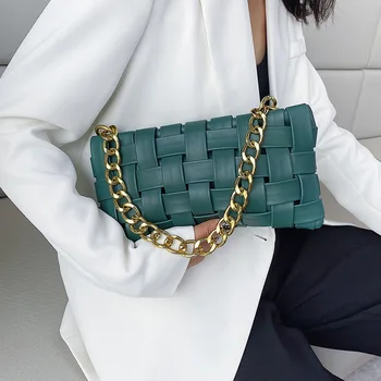 2021 Luxury handbag ladies Sling bag Weave Women's Clutches chain Design Shoulder bags For Women