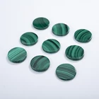 Natural Natural Hot Sale Aa Grade Natural Malachite Stone Flat Back Slice Round Green Malachite Jewelry Gemstone