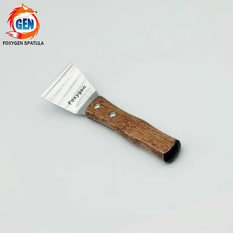 foxygen manufacturer stainless steel shovel wooden handle spatula for stretch ceiling installation accessory-1
