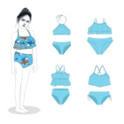 Swimwear Manufacturing Company 2021 Custom Printed Bikini Children Swimwear Kids Swimsuit Cute Baby Bathing Suits