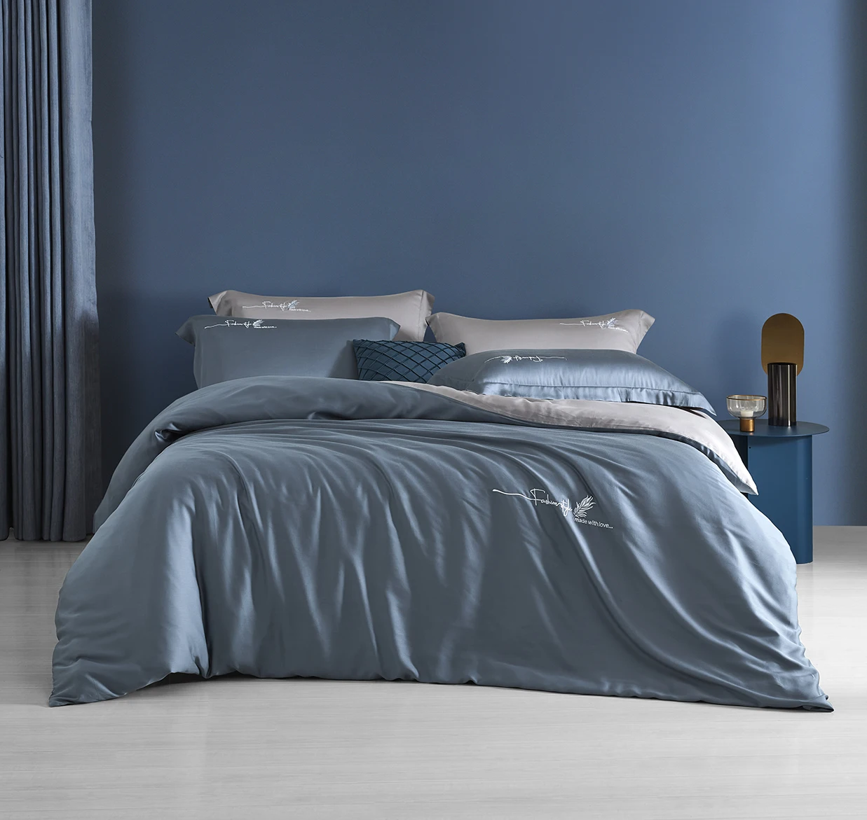 silver blue duvet cover