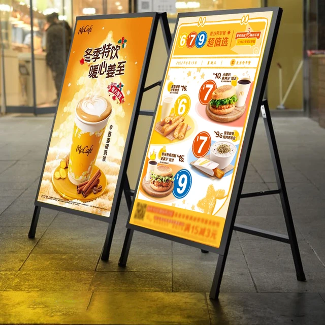 Billboard display light box display stand vertical floor type led poster display stand