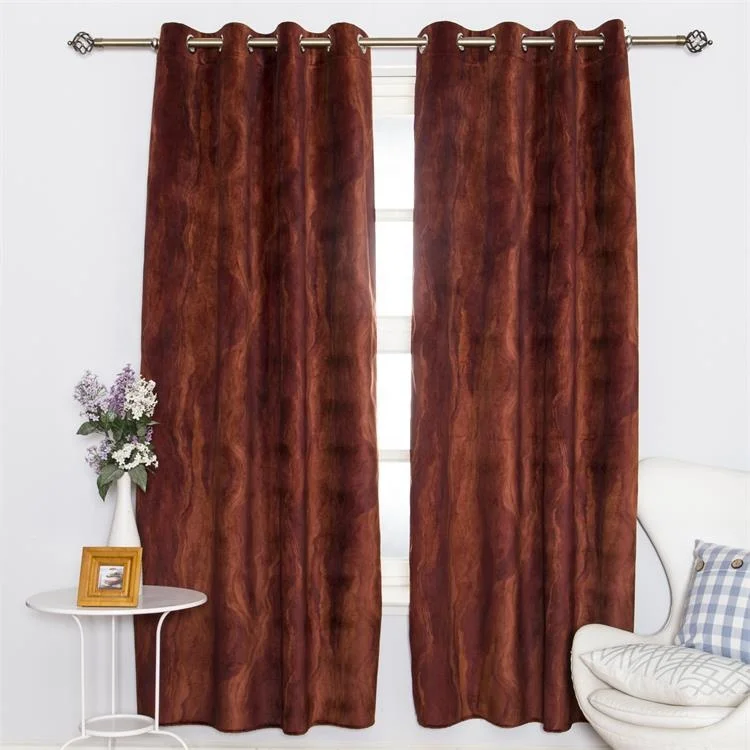 USA hot sell two layer custom printed polyester curtain ready made wholesale living room curtain