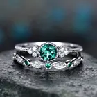 Silver Cubic LUOXIN Silver Plated Cubic Zircon Women Couple Blue Stone Dimond Saphire Sapphire Ring